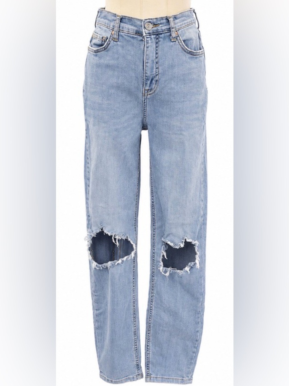 Free People We The Free Distressed Cropped Straight Leg Jeans Size 29